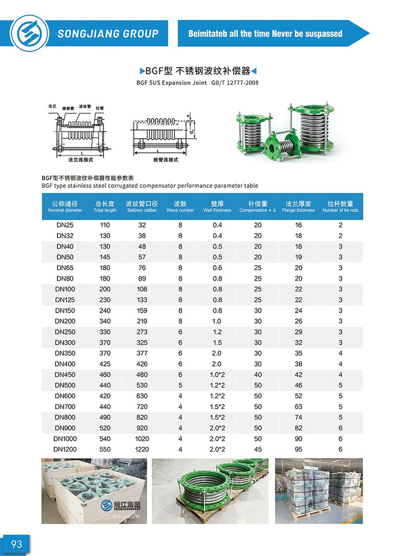 【样册P93】BGF型 不锈钢波纹补偿器 【样册P93】BGF型 不锈钢波纹补偿器